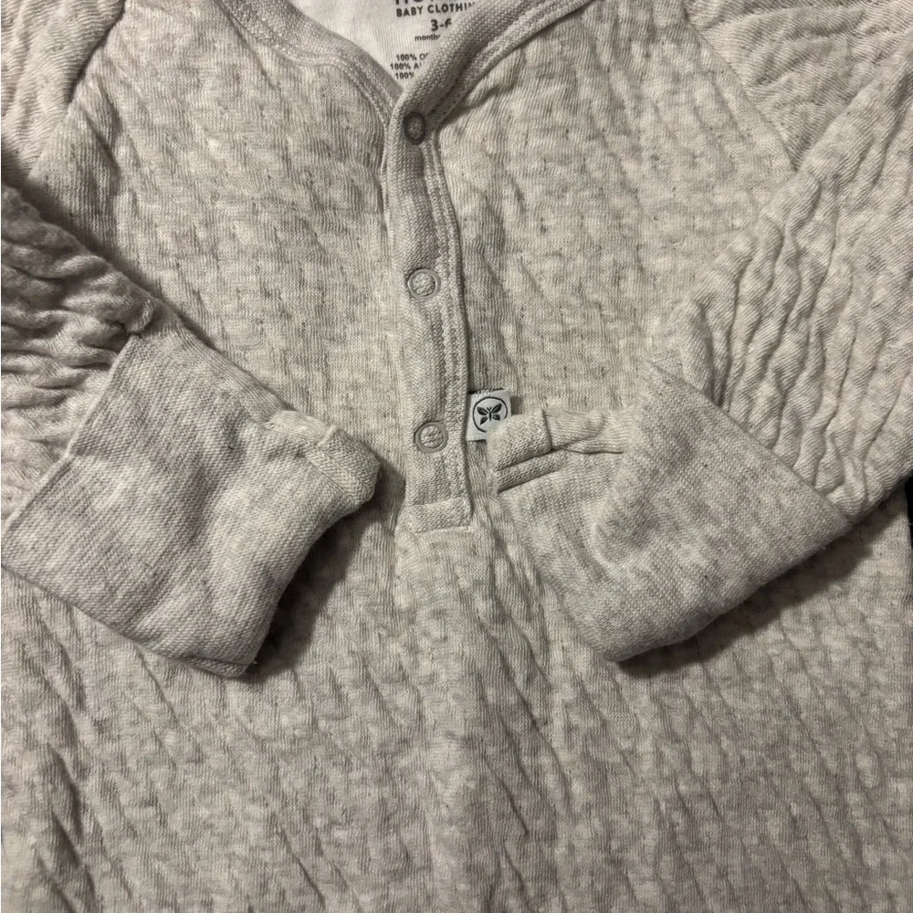 The Honest Company Quilted Gray Footie 3-6 Months